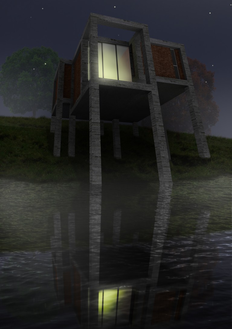 Exterior Minimal House in Gyor